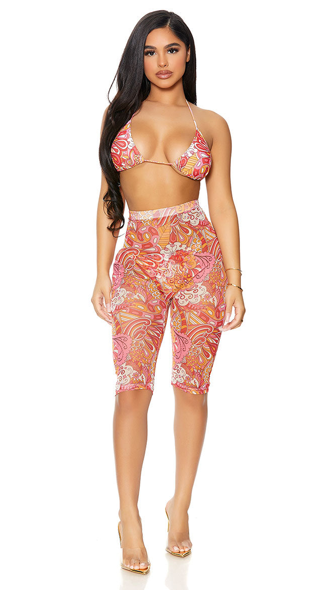 Forplay Take Cover Mesh Biker Shorts