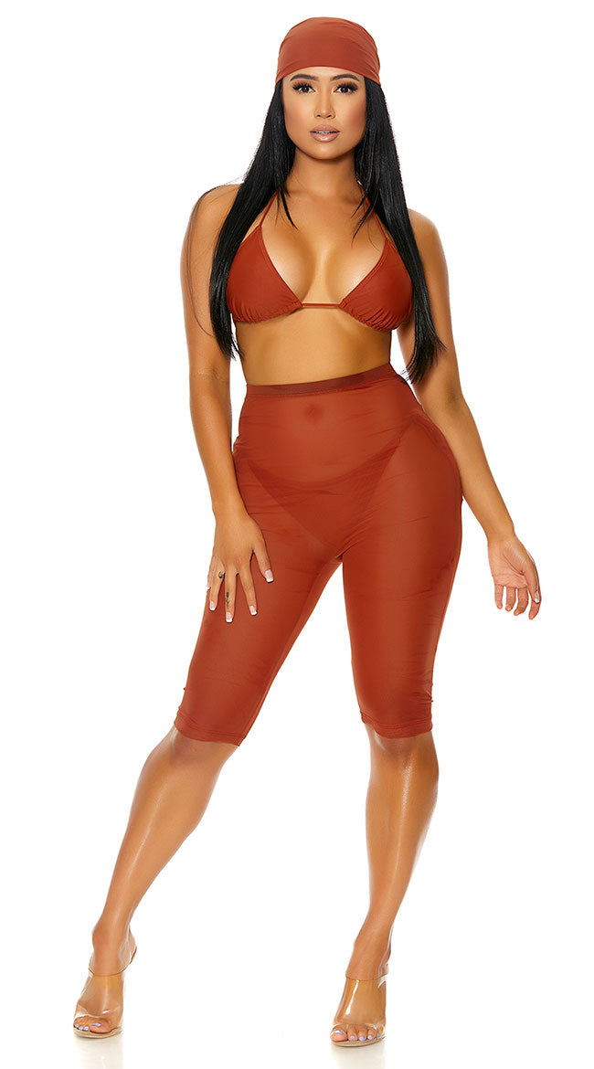 Forplay Take Cover Mesh Biker Shorts