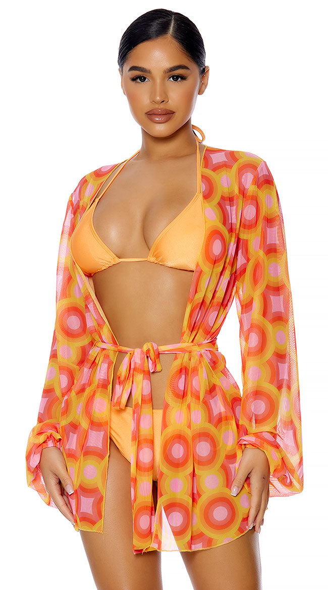 Forplay Cover Me Colorful Mesh Kimono