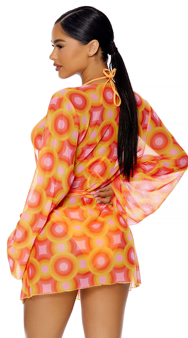 Forplay Cover Me Colorful Mesh Kimono